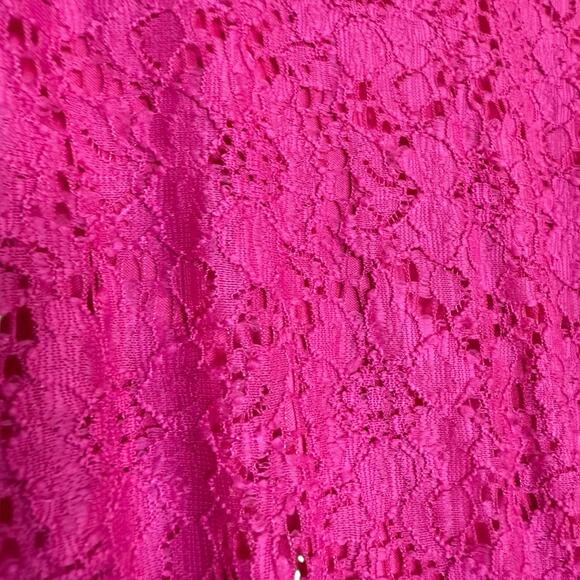Torrid Pink Lace knee length short sleeve dress with pockets Size 0 or Large - Picture 6 of 10